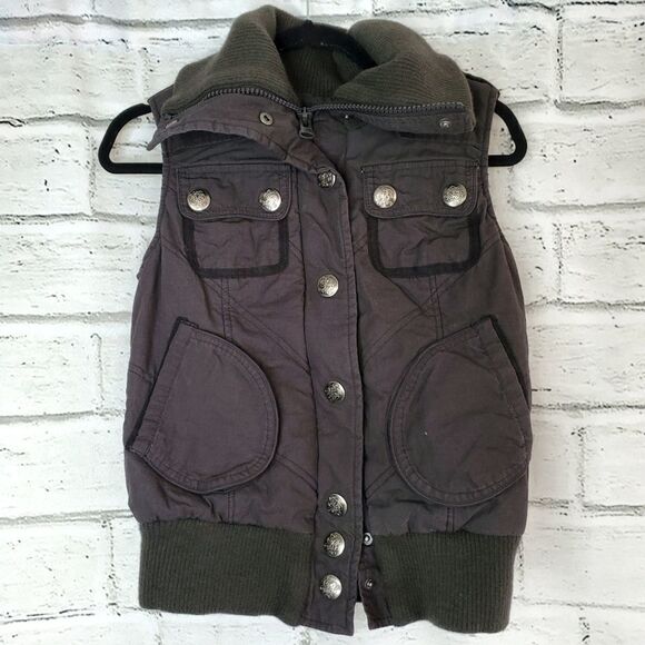 Jack BB Dakota brown zip up vest jacket small Cotton - Picture 1 of 7